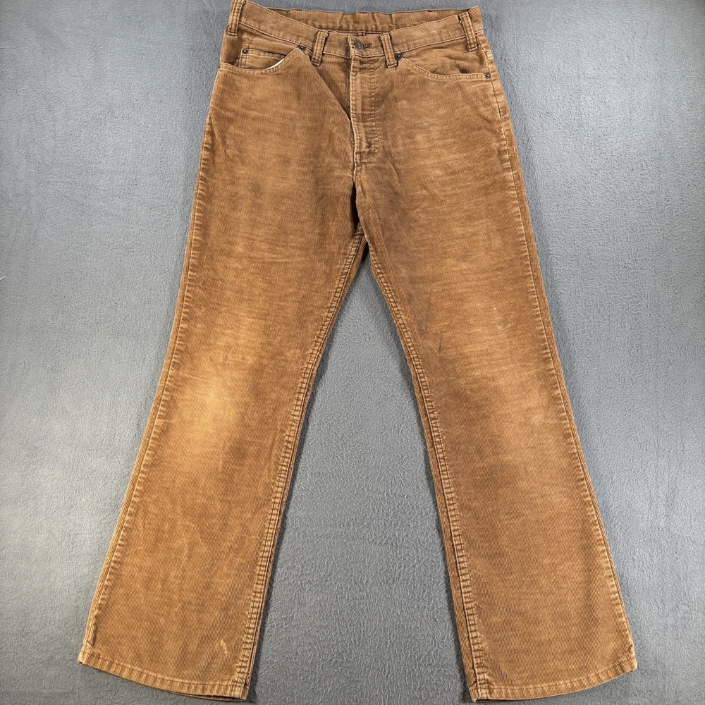 VTG 80s Levis 517 Corduroy Pants 32x29 Brown Bootcut Talon 42 White Tab Fade USA